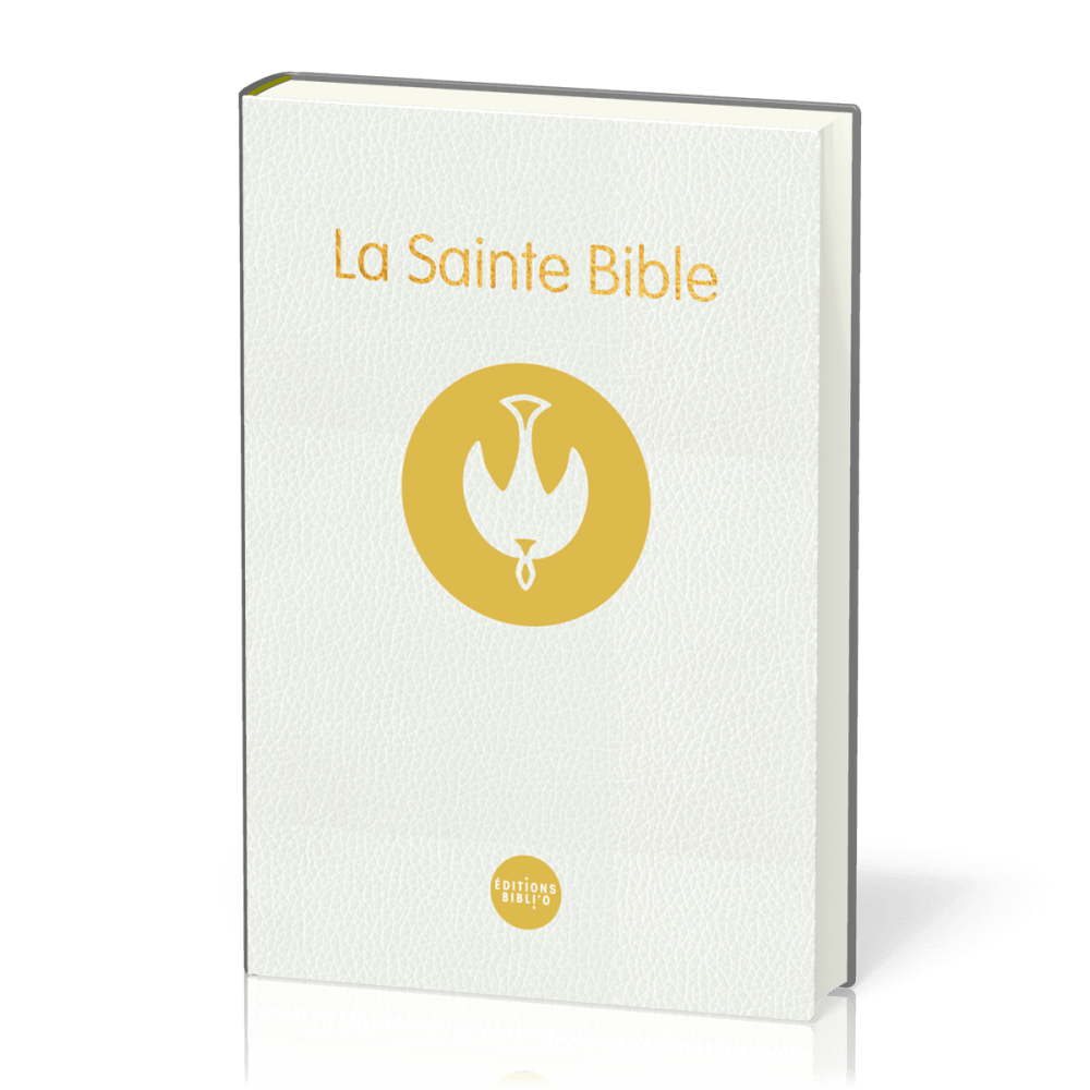 Bible Colombe reliée - Couverture rigide blanche, tranche dorée