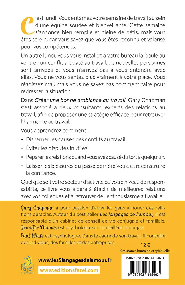 Créer une bonne ambiance de travail - Résoudre les conflits, améliorer le travail en équipeet établi