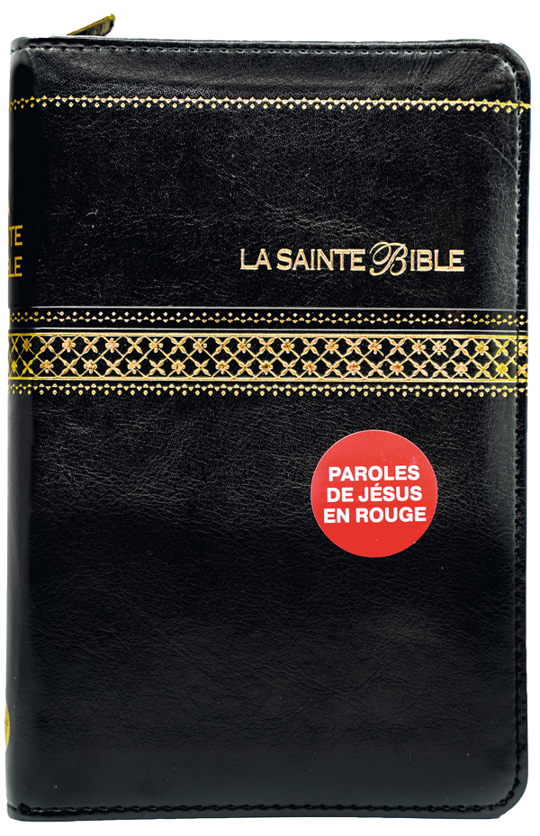 Bible Segond 1910 - compact - simili noir tr. or,onglets,ferm. eclair.