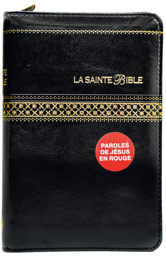 Bible Segond 1910 - compact - simili noir tr. or,onglets,ferm. eclair.