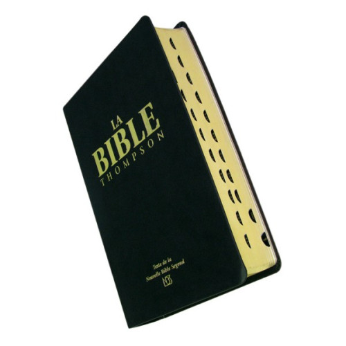 Bible Thompson version NBS - Couverture souple noire, tranche or avec onglets