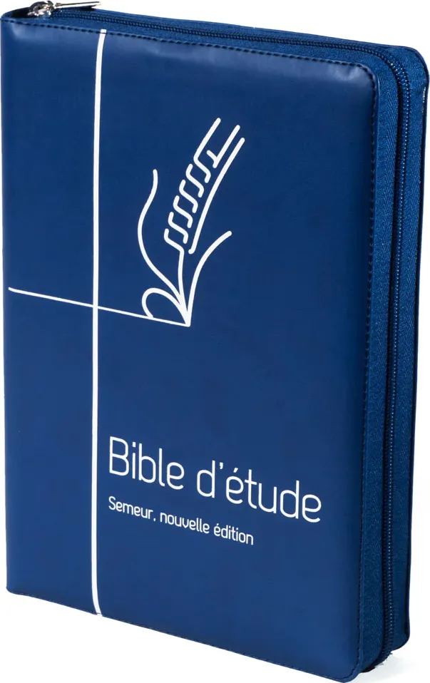 Bible d'étude Semeur 2015 souple bleu ferm. éclair