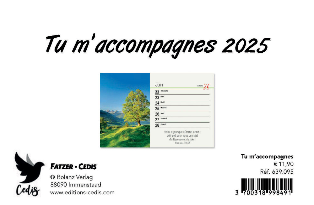 Calendrier Tu m'accompagnes