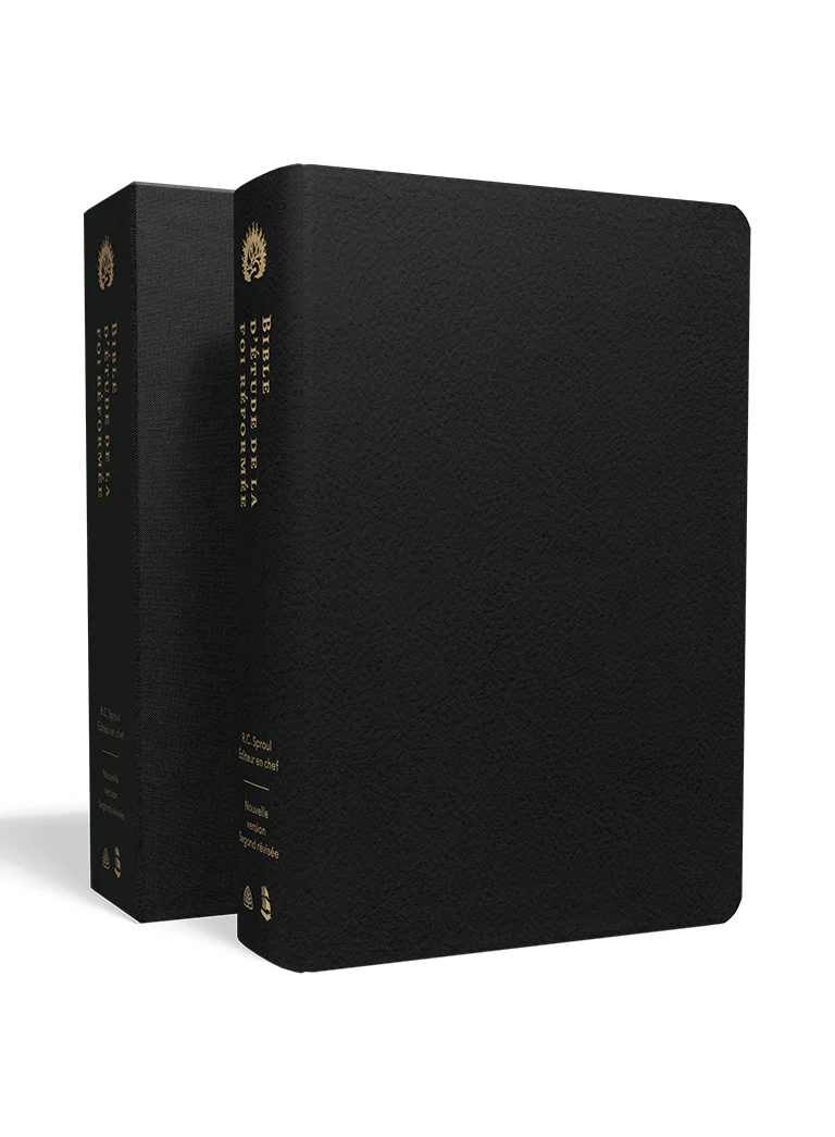 Bible Colombe - Bible d'étude de la foi réformée - Noir, cuir véritable