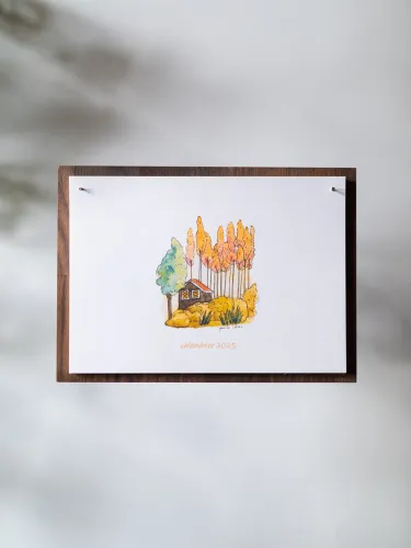 Calendrier Bureau - Support bois - Format A5