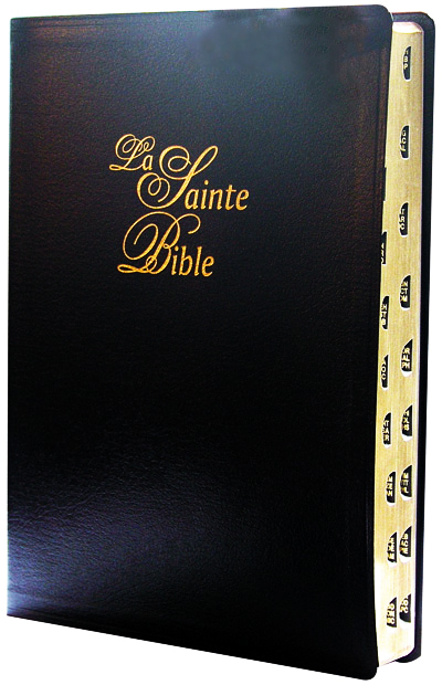 Bible Segond 1910 gros caractères couverture cuir tranche or onglets