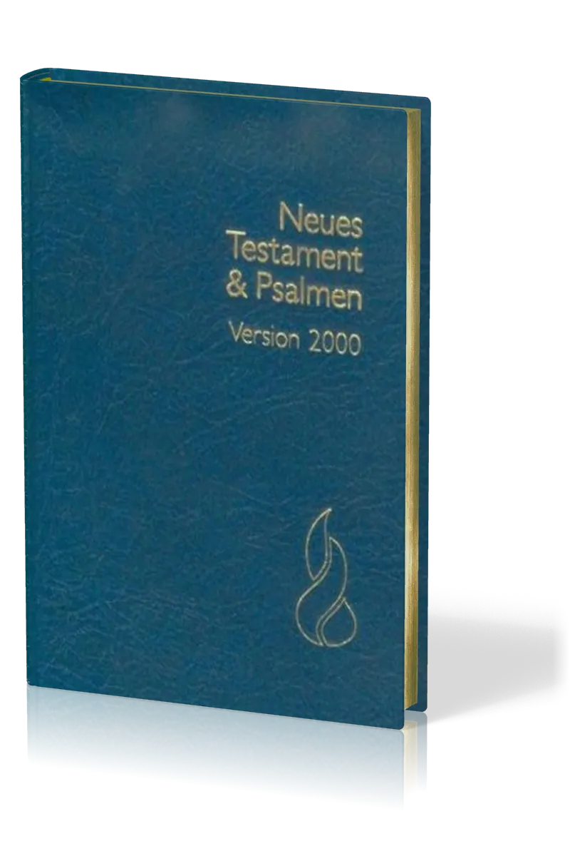 Allemand, Nouveau Testament et Psaume Schlachter 2000, fibrocuir, tranche or, bleu