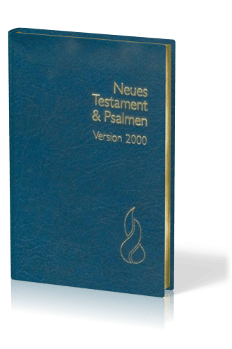 Allemand, Nouveau Testament et Psaume Schlachter 2000, fibrocuir, tranche or, bleu