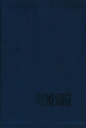 ANGLAIS, BIBLE THE MESSAGE, SIMILICUIR BLEU MARINE, FORMAT COMPACT