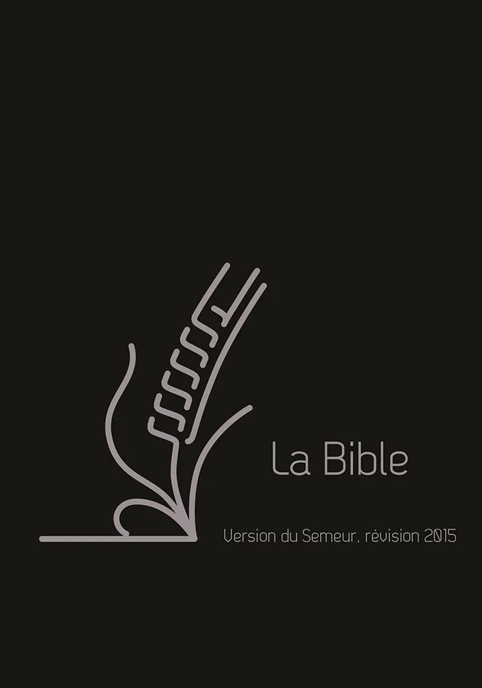 Bible du Semeur 2015 souple cuir noir ferm. éclair tranche argent