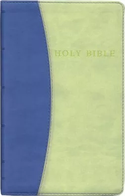 BIBLE ANGL. KJV PERSONAL SIZE BLUE ON GREEN - GIANT PRINT REFERENCE