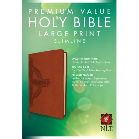 ANGLAIS, BIBLE NLT, SLIMLINE LARGE PRINT (BROWN)