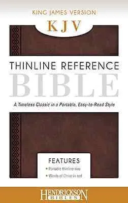 ANGLAIS, BIBLE, KJV, THINLINE REFERENCE, MARRON SOUPLE TR OR