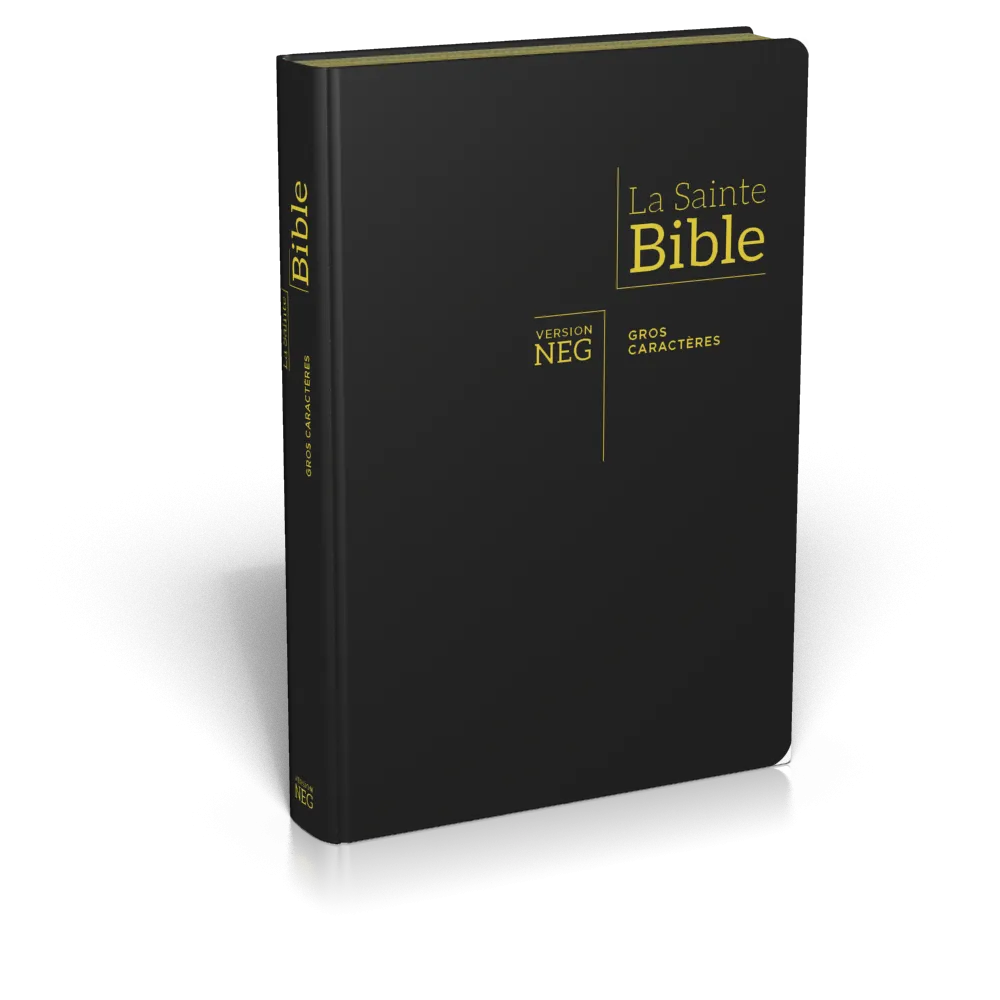 Bible NEG gros caractères souple fibrocuir noir tranche or onglets
