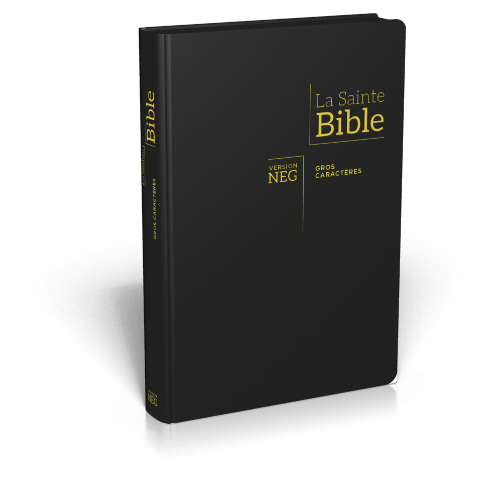 Bible NEG gros caractères fibrocuir noir ferm. éclair tranche or onglets