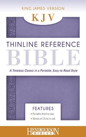 ANGLAIS, BIBLE, KJV, THINLINE REFERENCE,VIOLET SOUPLE TR ARGENT