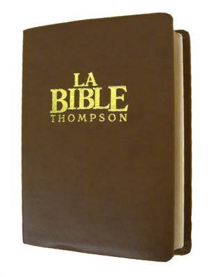 Bible Thompson version Colombe - Luxe, couverture souple marron, tranche or