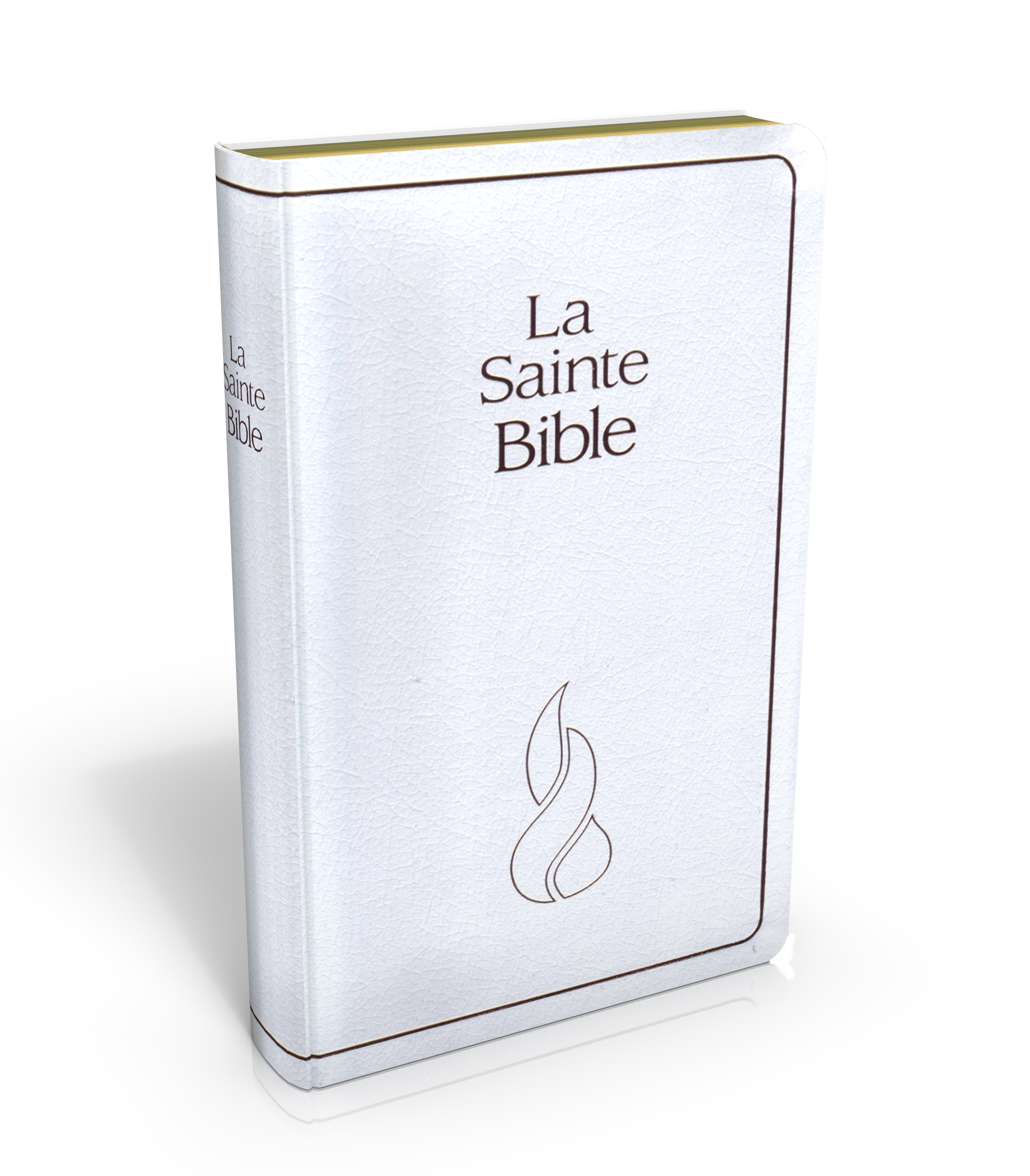 Bible NEG compact fibrocuir blanc tranche or