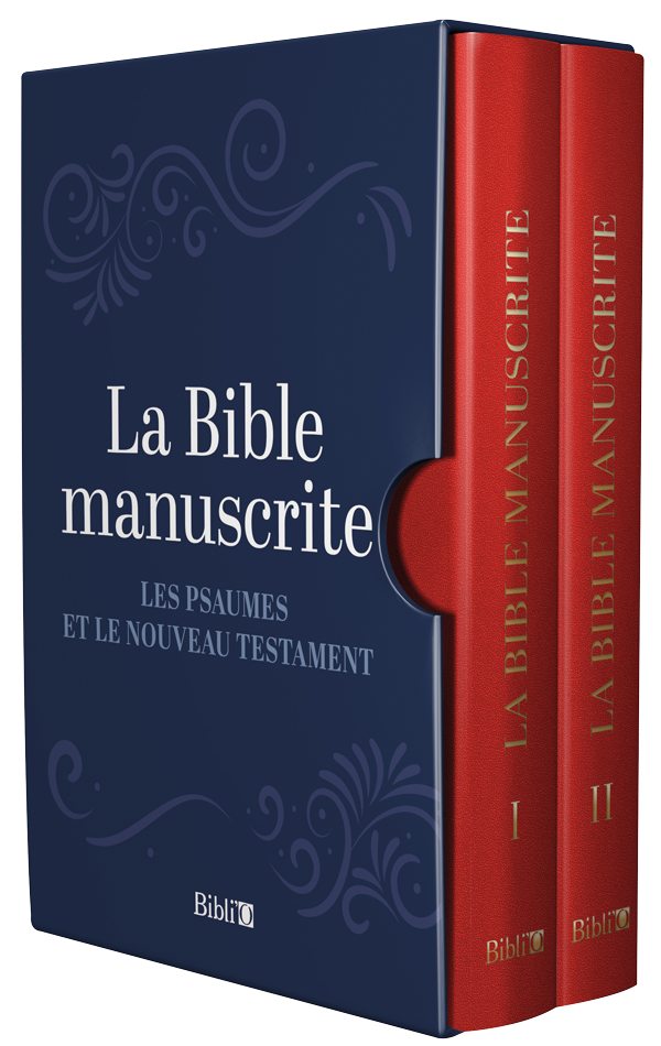 Bible manuscrite (La) - Les Psaumes et le Nouveau Testament écrits à la main (coffret 2 tomes)