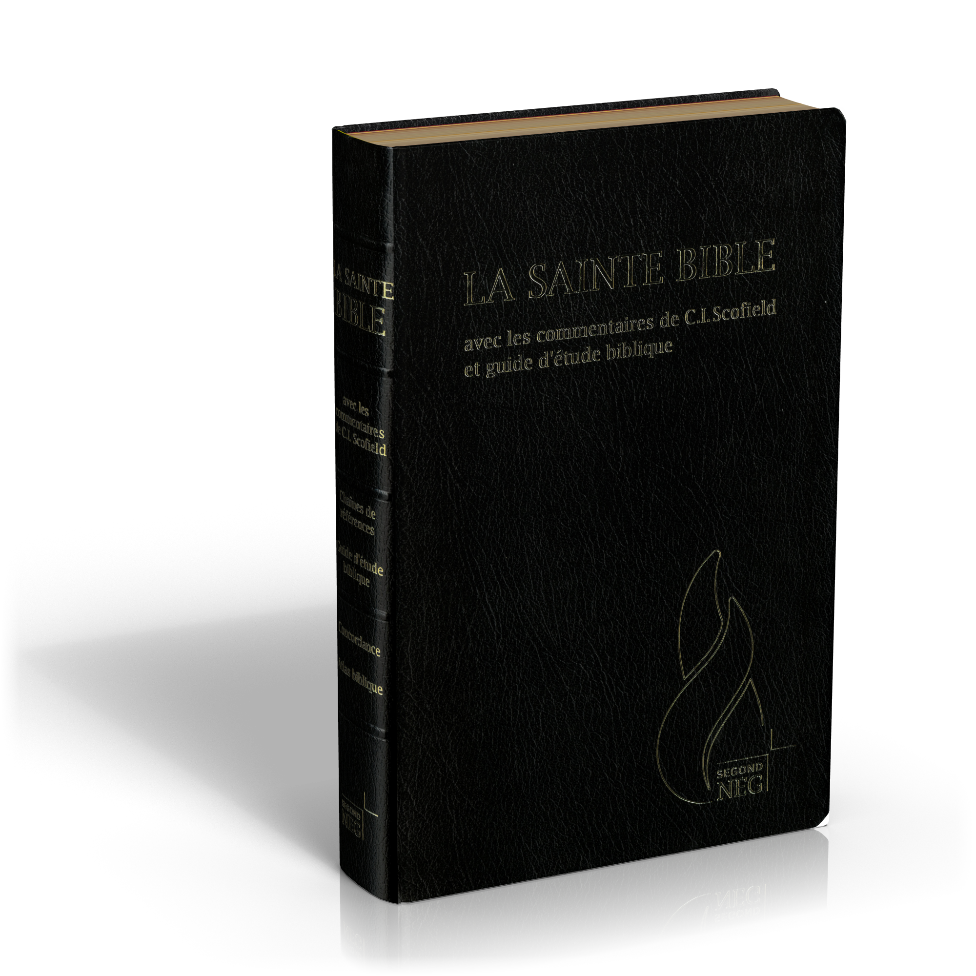 Bible d'étude Segond NEG Scofield - fibrocuir noir tranche or onglets - Nouvelle édition