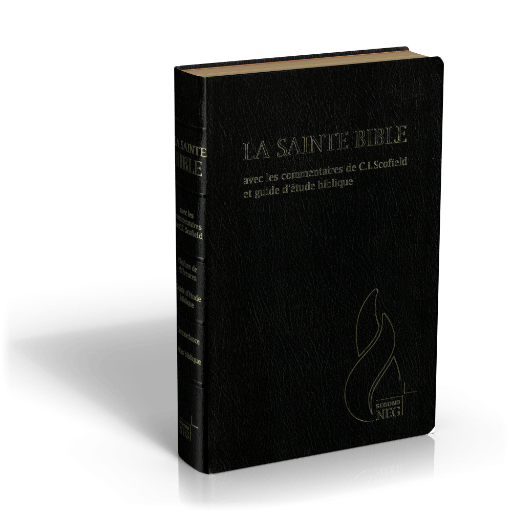 Bible d'étude Segond NEG Scofield - fibrocuir noir tranche or onglets - Nouvelle édition