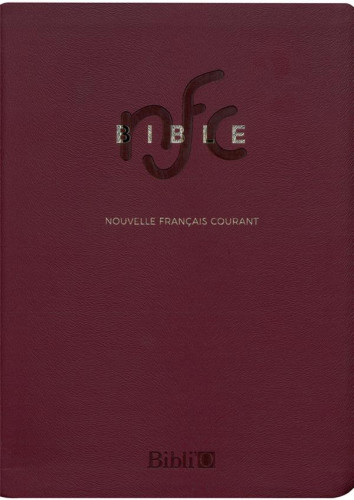 Bible Nouvelle Français courant souple similicuir bordeaux ferm. éclair tranche or avec deutéro