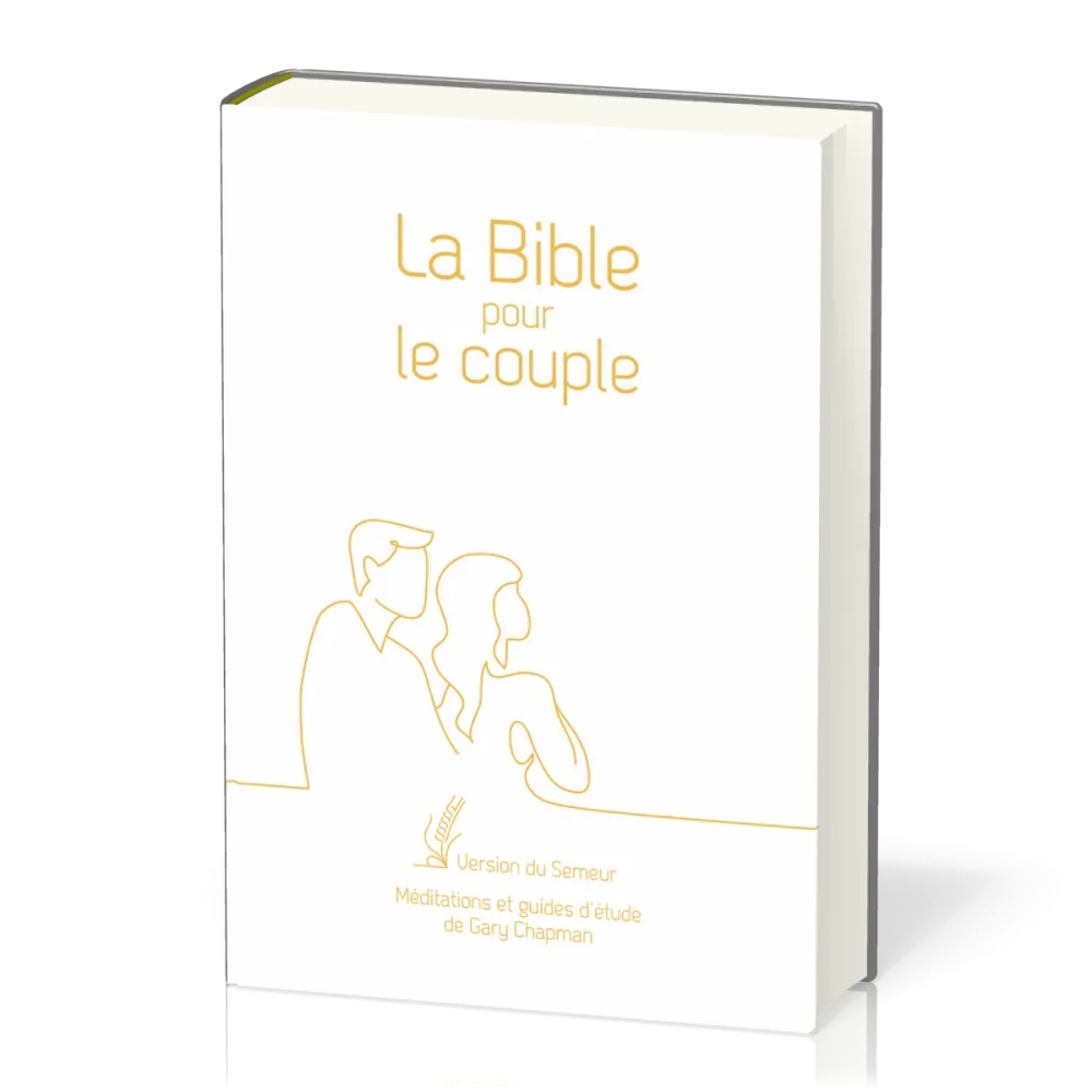 Bible d'étude Semeur 2015 pour le couple couverture souple blanche, tranche dorée