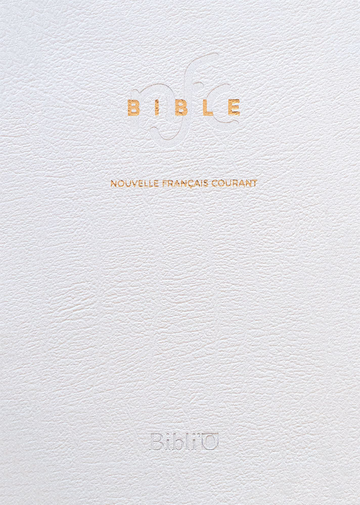 Bible Nouvelle Français courant souple cuir blanc tranche or avec deutérocanoniques