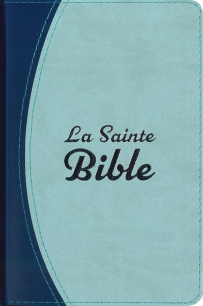 Bible Segond 1910 - de poche - duo bleu - couverture souple - tranche argent